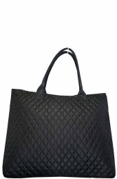Large Quilted Tote Bag-LM3907/BK